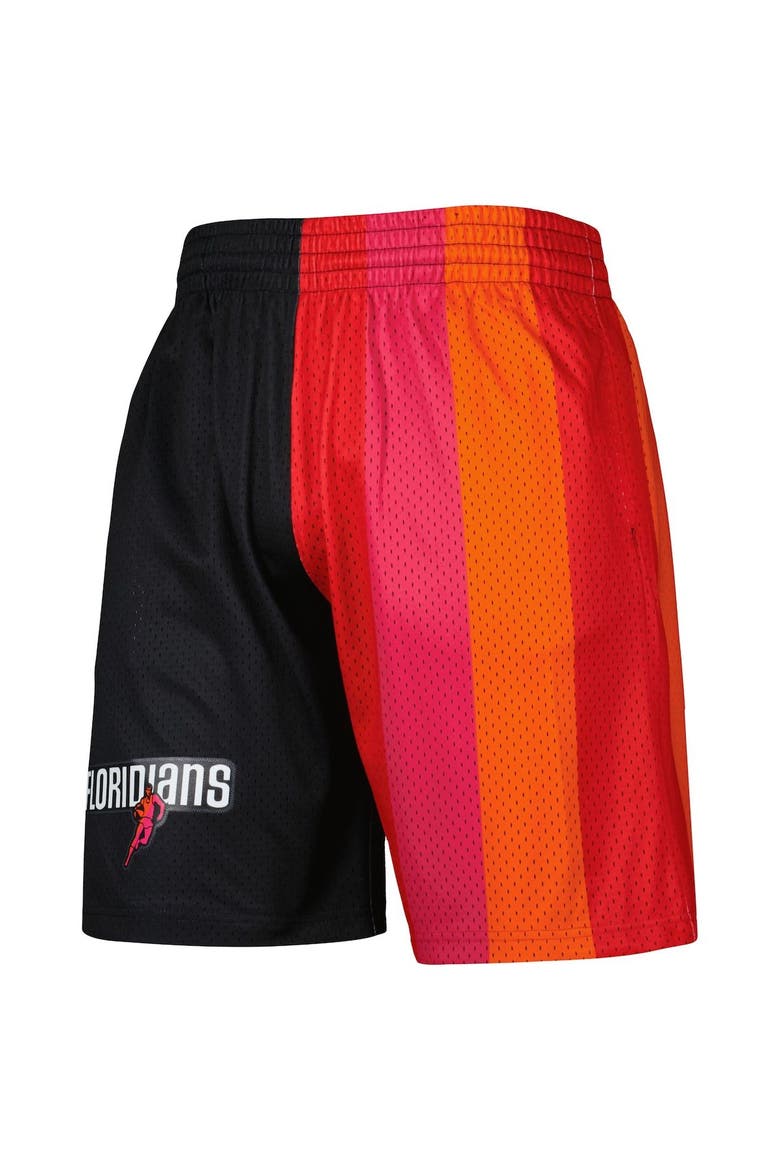 Men's Mitchell & Ness Black Miami Heat Hardwood Classics 2005 Split Swingman Shorts, Alternate, color, Black