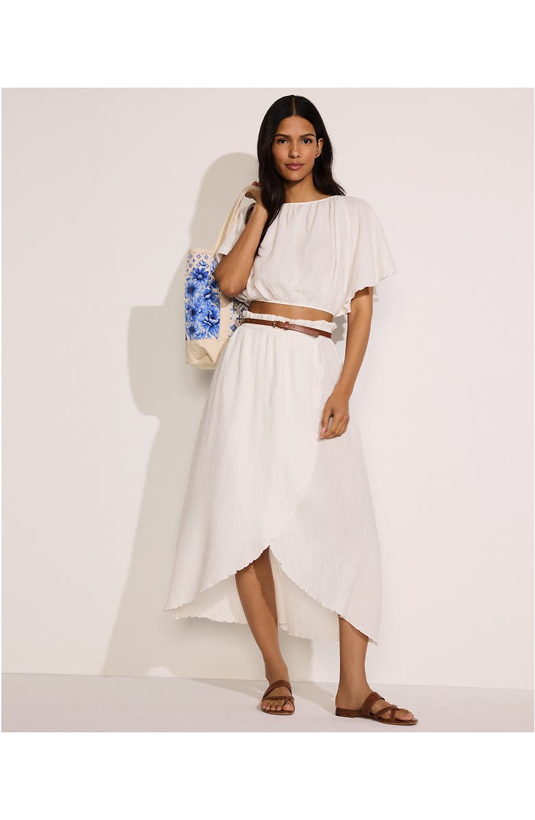 Lands' End Cotton Gauze Maxi Swim Cover-up Skirt, Alternate, color, Chalk White