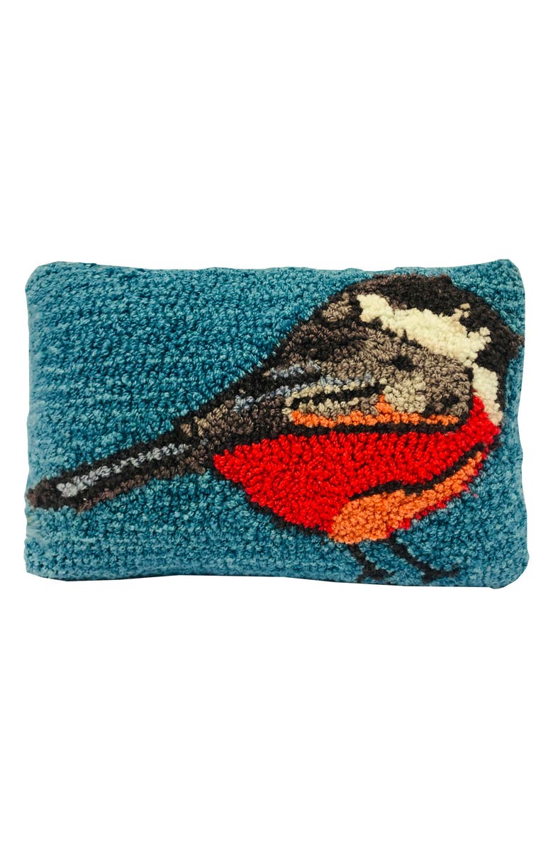 R16 HOME Chickadee Accent Throw Pillow, Main, color, Dark Teal/ Multi