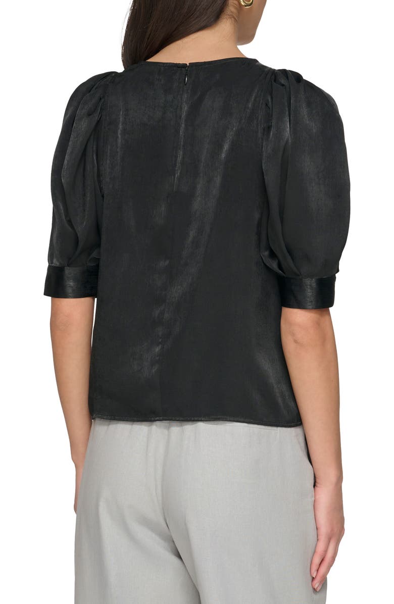 DKNY Puff Sleeve Satin Blouse, Alternate, color, 