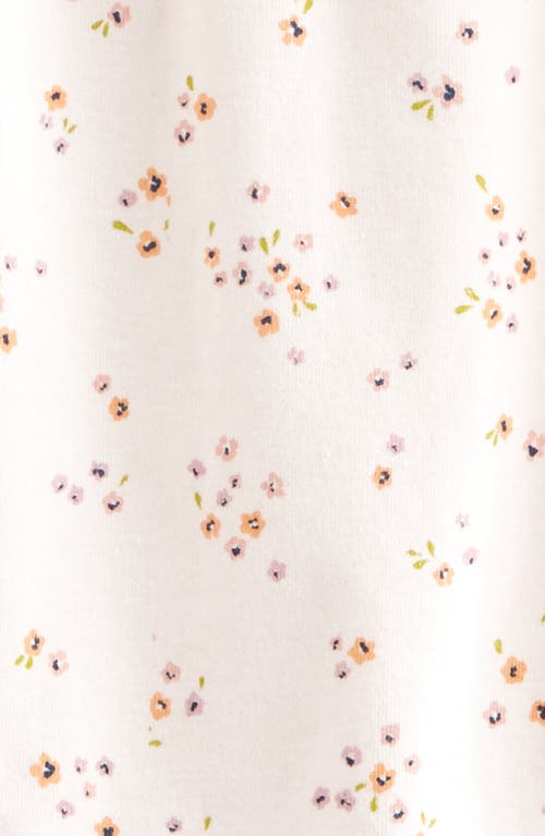Nordstrom Print Cotton Jersey Ruffle Romper In Pink