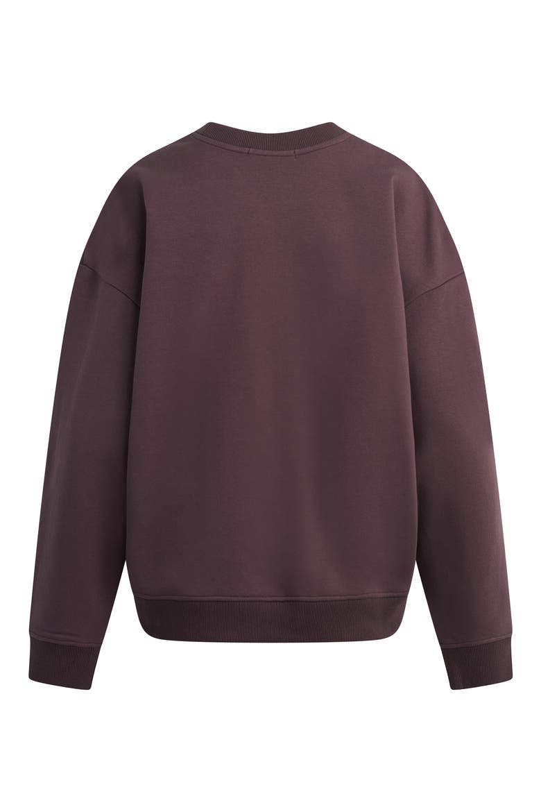 Collegiate Cotton Blend Sweatshirt, Alternate, color, BURGUNDY/ GARDENIA