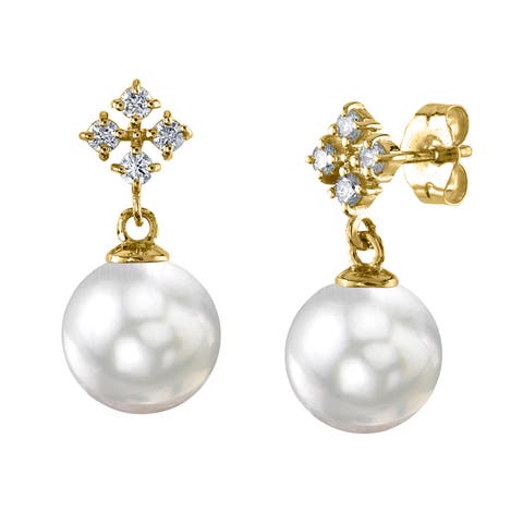 White South Sea Pearl & Diamond Millie Earrings