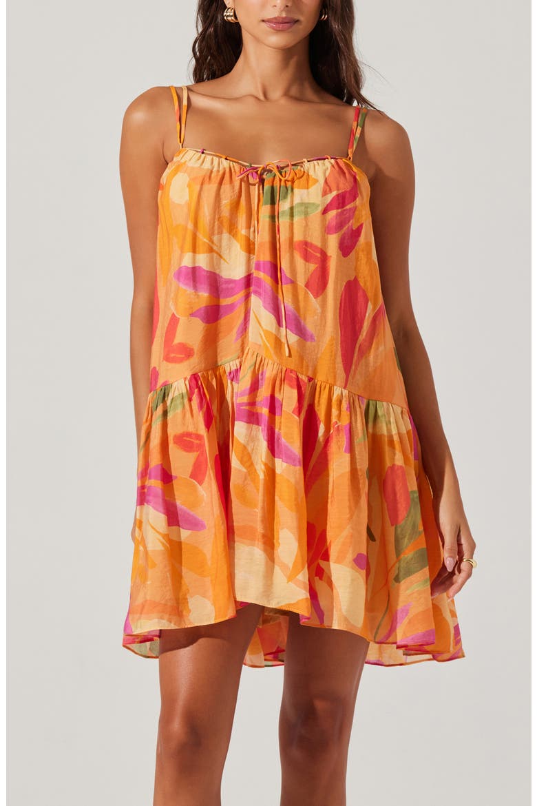 Keala Drop Waist Minidress, Alternate, color, ORANGE MULTI