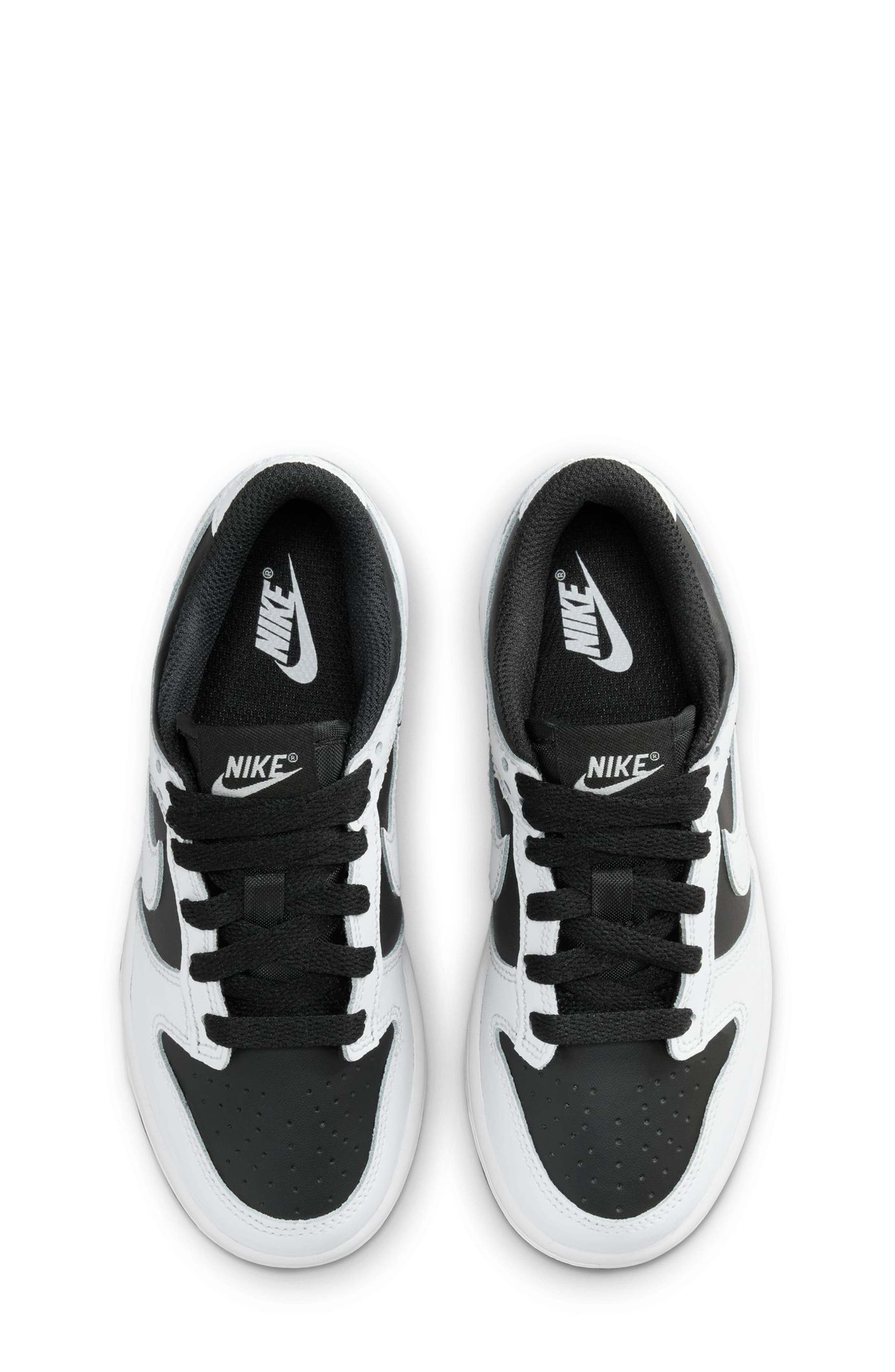 Nike Kids' Dunk Low Basketball Sneaker, Alternate, color, Black/ Platinum Tint/ White