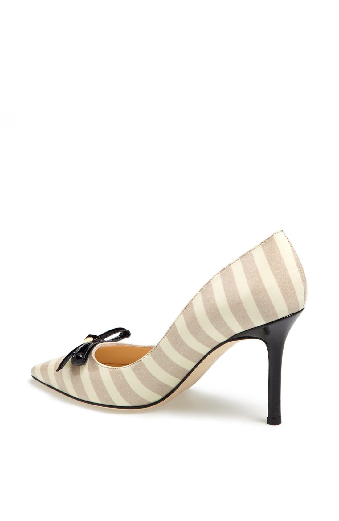 'pietra' leather pump, Alternate, color, LINEN CREAM STRIPE/ BLACK