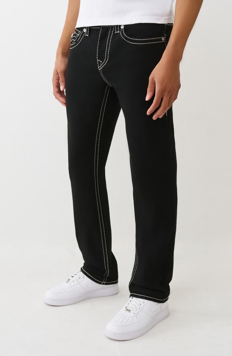 True Religion Ricky Big T Flap Straight Leg Jeans, Alternate, color, Rinse Black