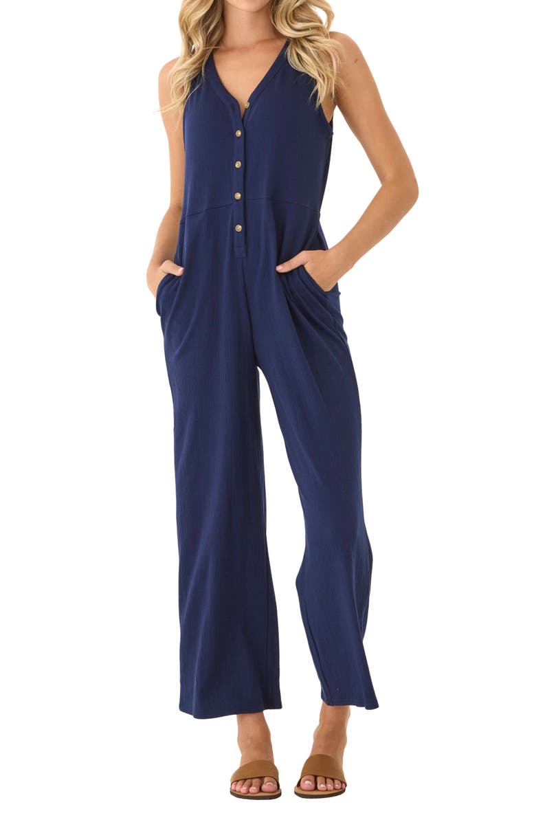 Threads 4 Thought Livvie Sleeveless Textured Jersey Jumpsuit, Main, color, 