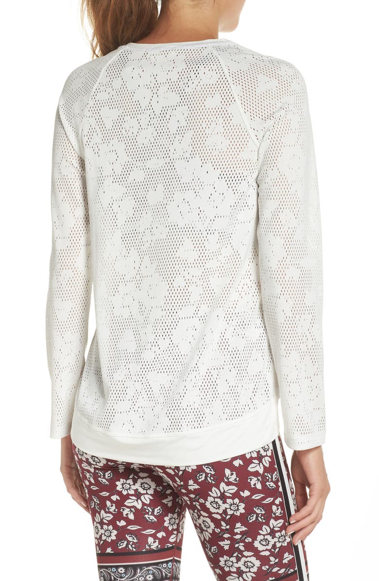 Kate Spade New York floral mesh top, Alternate, color,