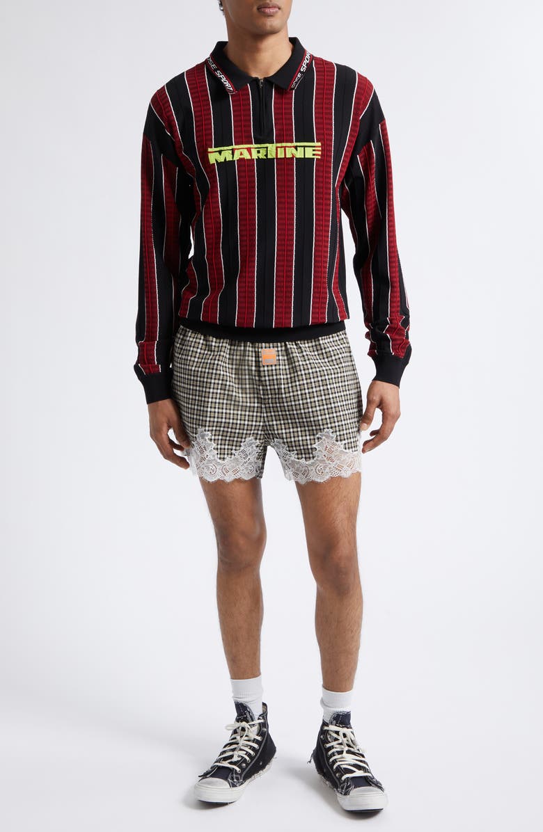 Martine Rose Stripe Logo Polo, Alternate, color, Red Black
