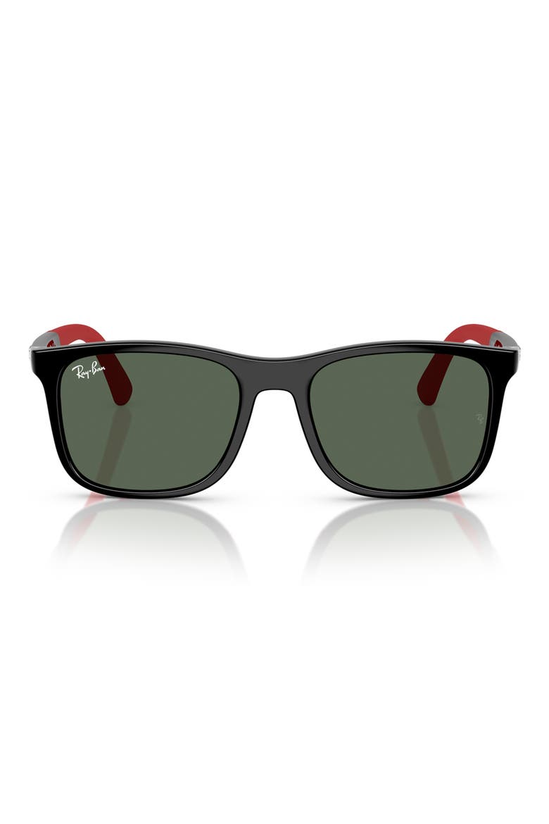 Kids' 47mm Square Sunglasses, Main, color, BLACK/ DARK GREEN