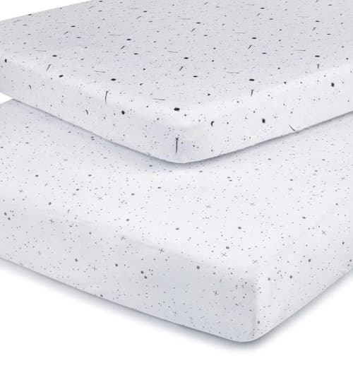 Mini Crib Sheet Baby Fitted Pack N Play In Black & White Celestial