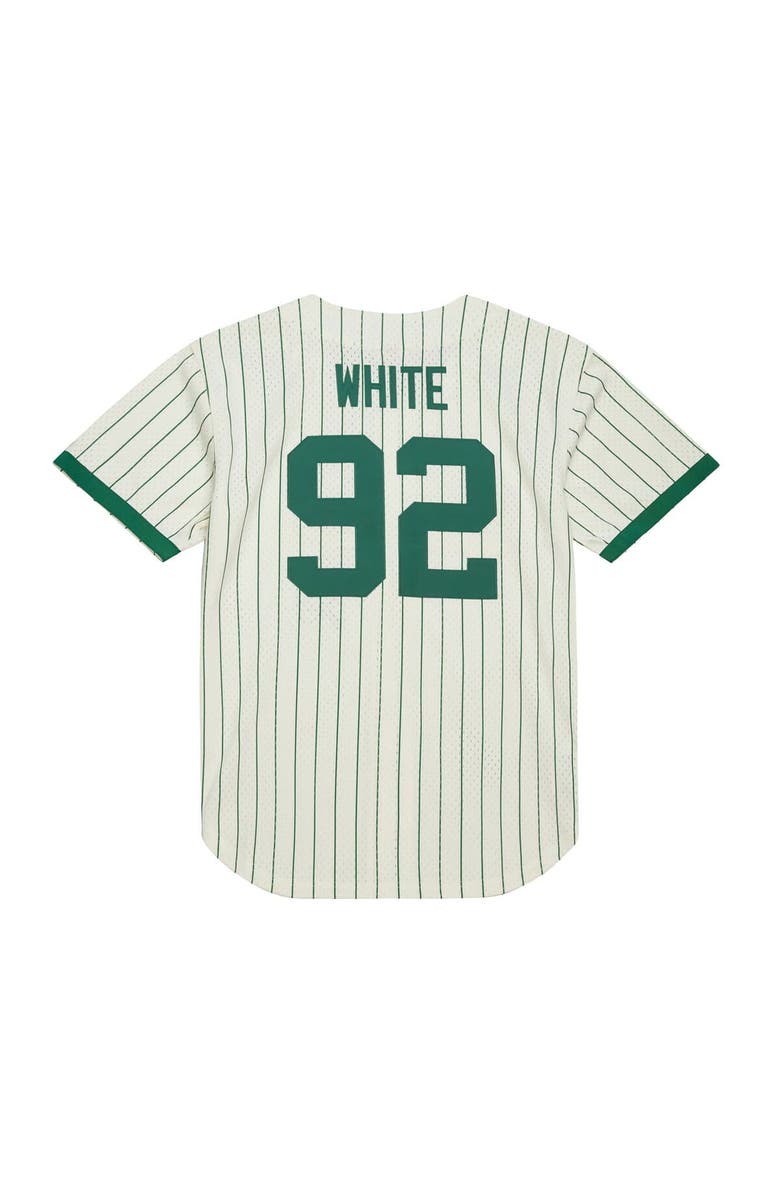 Mitchell & Ness Men's Mitchell & Ness Reggie White Cream Green Bay Packers Name & Number Mesh Button-Up Baseball Jersey, Alternate, color, Cream