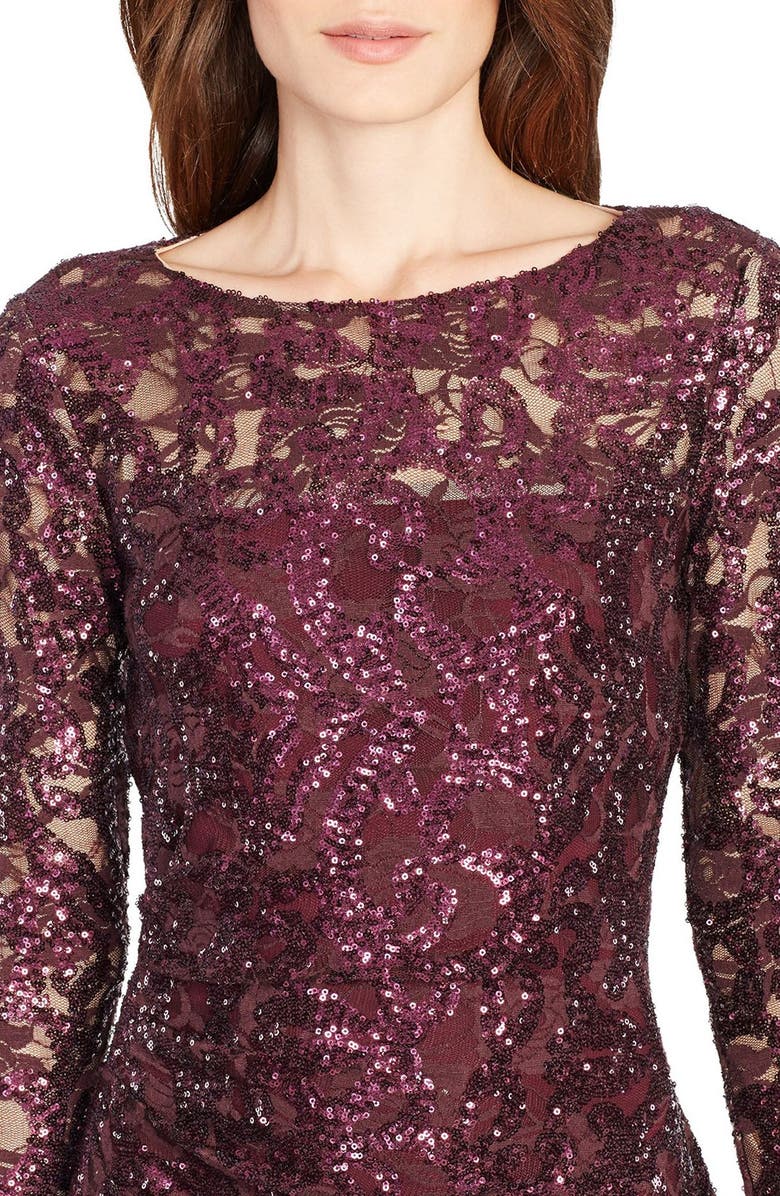 Lauren Ralph Lauren Sequin Lace Sheath Dress, Alternate, color, 