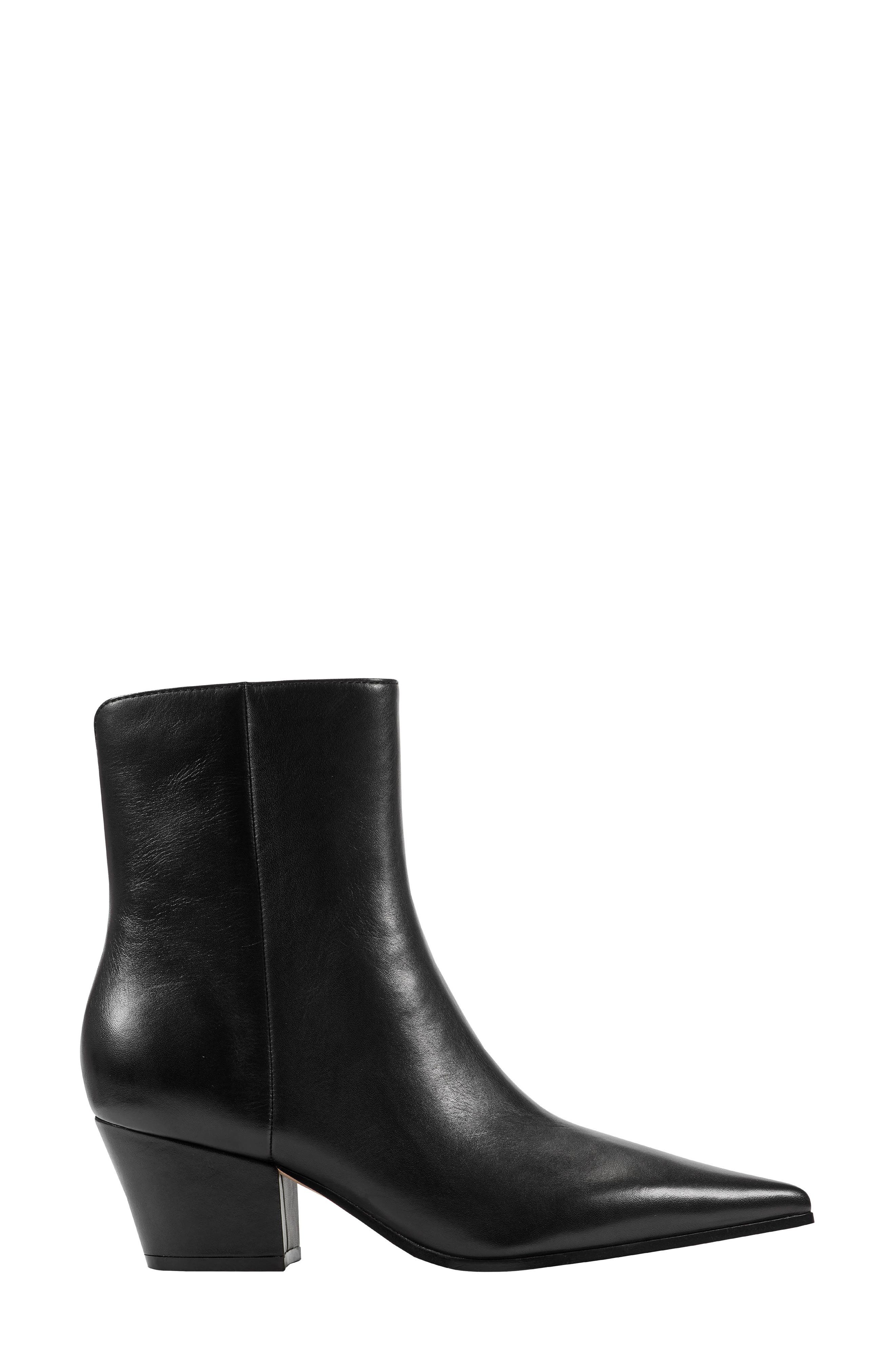 Marc Fisher LTD Mavey Pointed Toe Bootie, Alternate, color, Black Leather