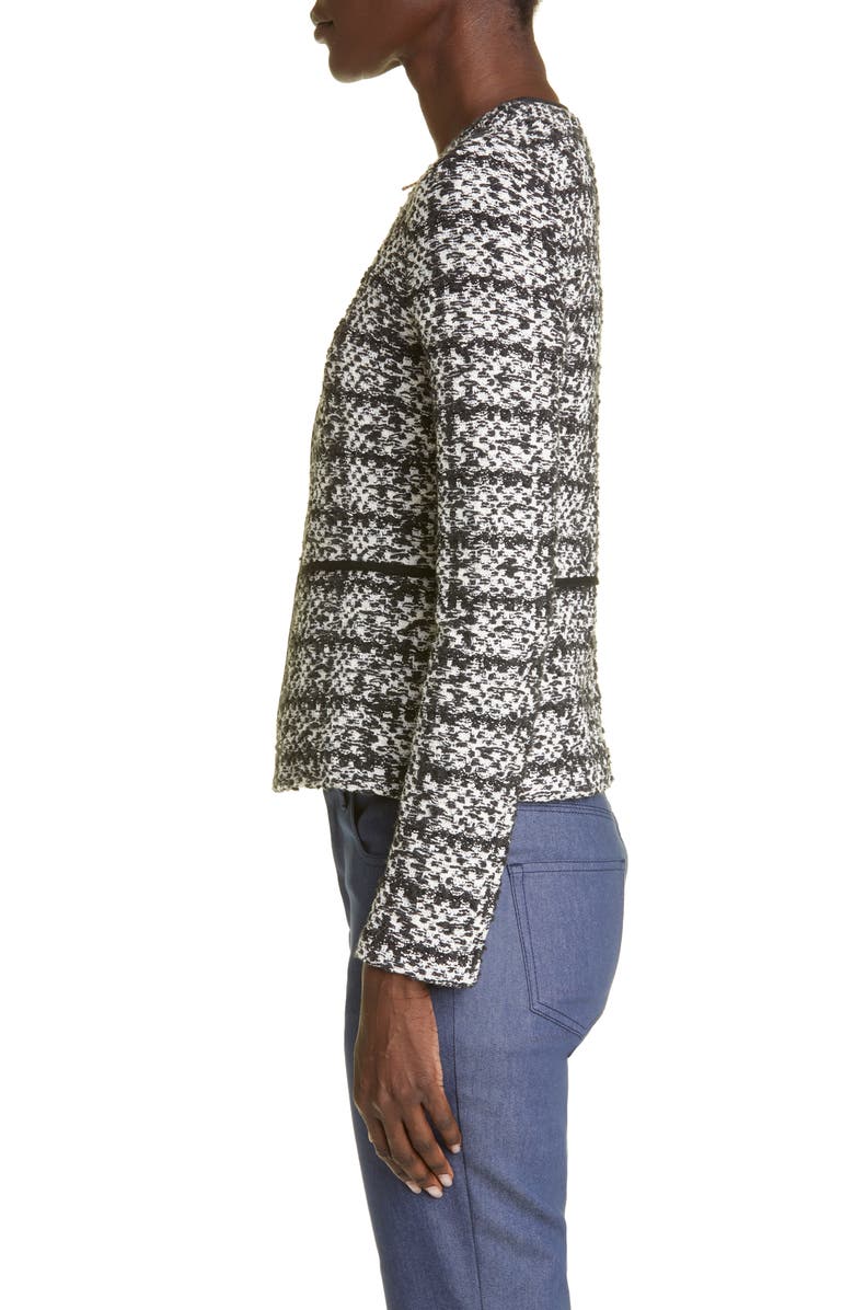 St. John Collection Cotton Blend Tweed Peplum Jacket, Alternate, color, 