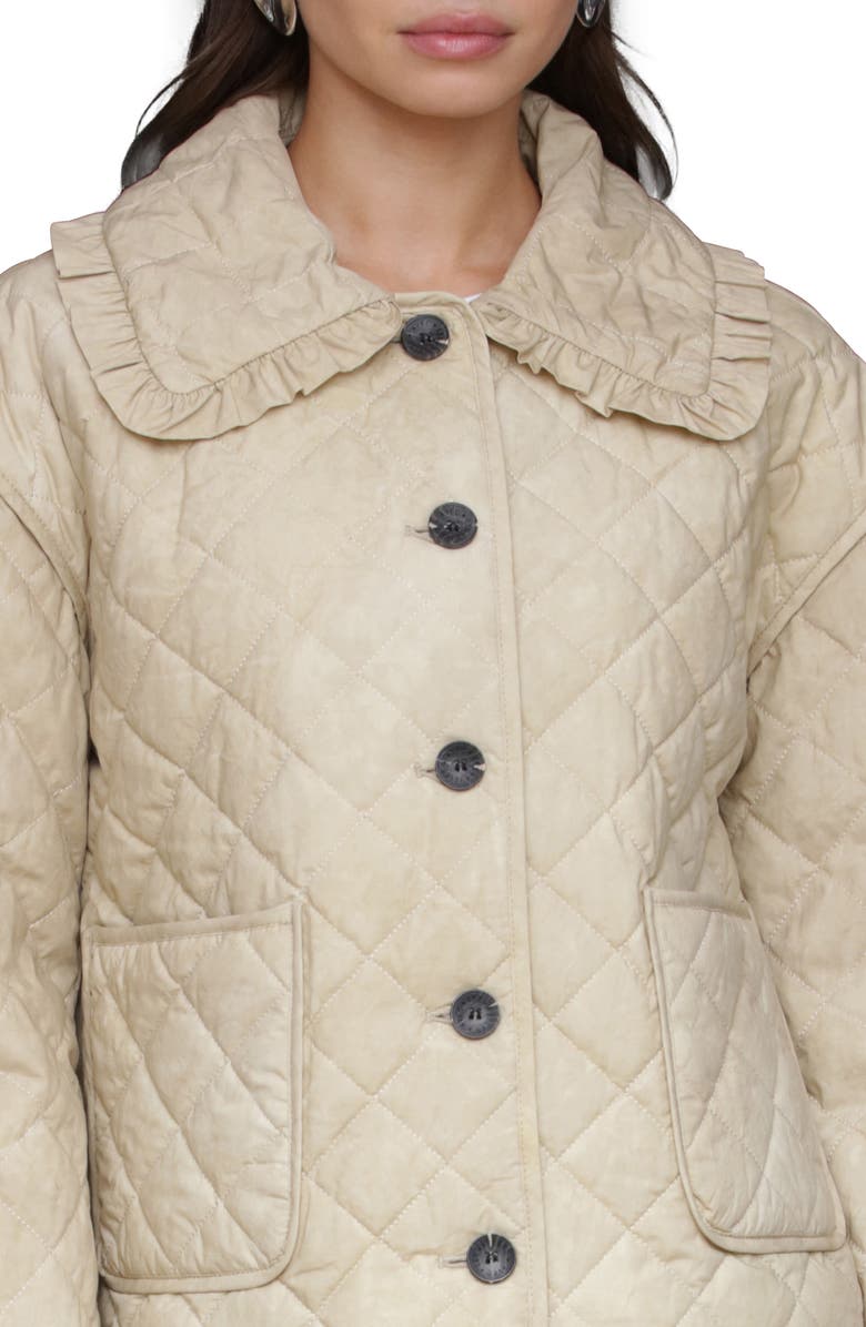 Avec Les Filles Ruffle Collar Quilted Jacket, Alternate, color, 