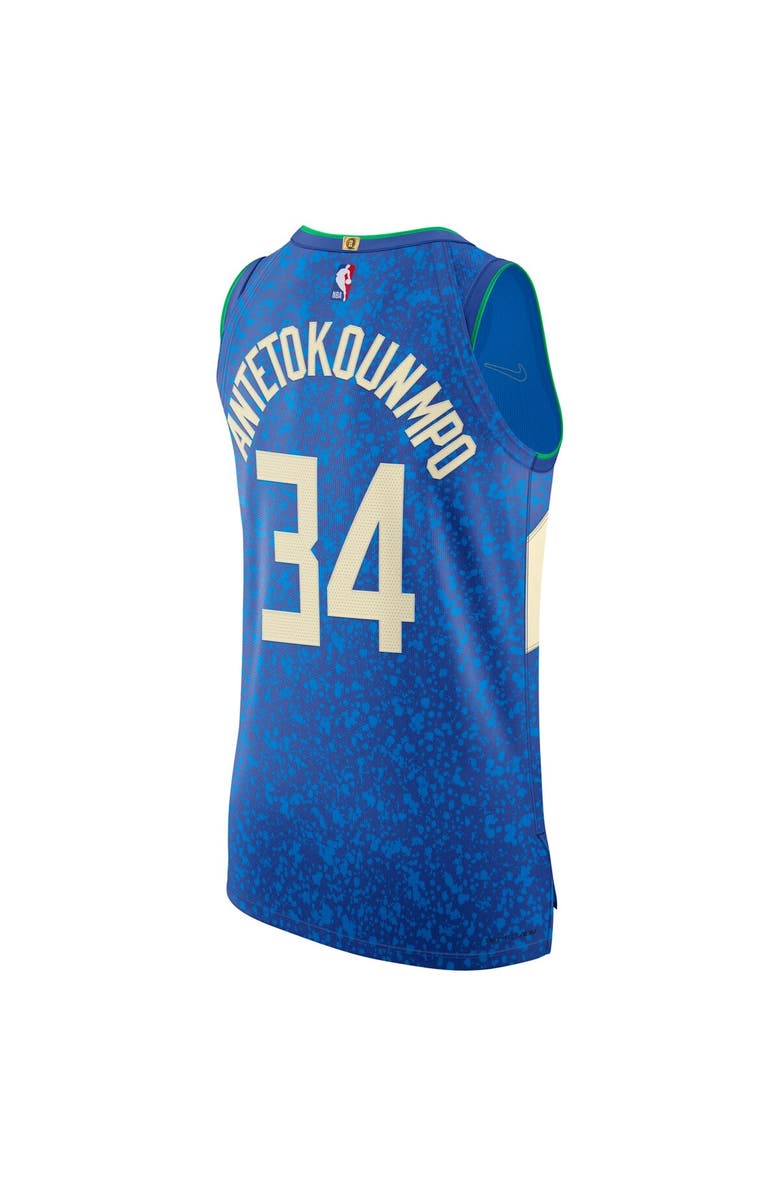 Nike Men's Nike Giannis Antetokounmpo Blue Milwaukee Bucks  Authentic Jersey - City Edition, Alternate, color, 