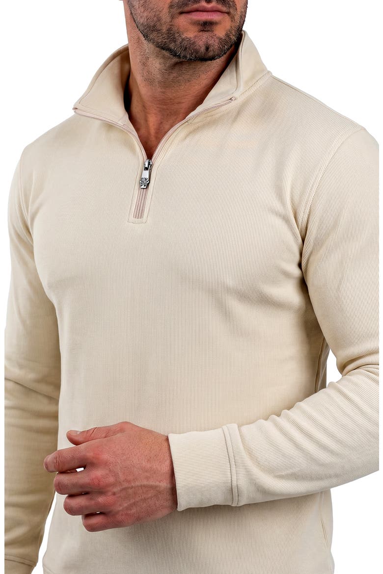 Cotton Quarter Zip Sweater, Alternate, color, BEIGE