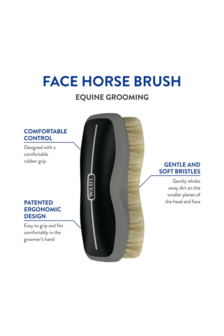 Equine Grooming Face Horse Brush, Alternate, color, Black