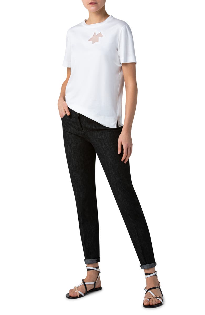 Akris Sheer Inset Jersey T-Shirt, Alternate, color,