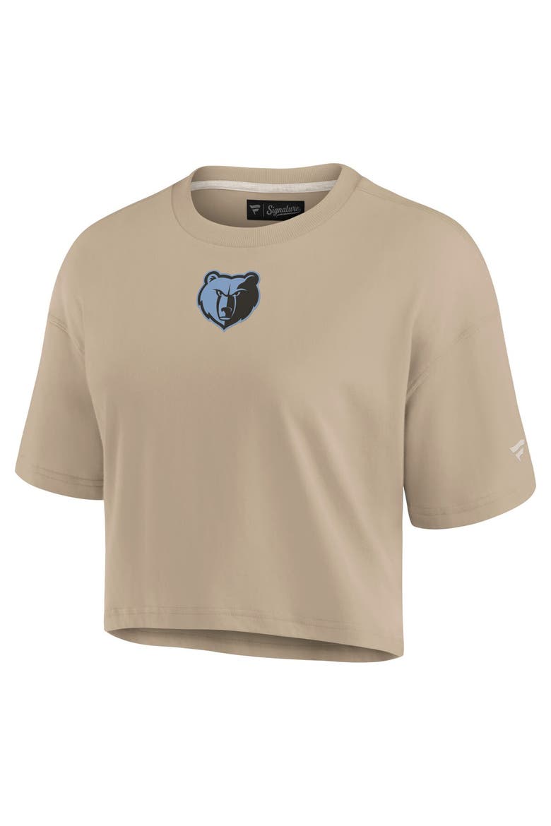 Women's Fanatics Signature Khaki Memphis Grizzlies Elements Super Soft Boxy Cropped T-Shirt, Alternate, color, Khaki