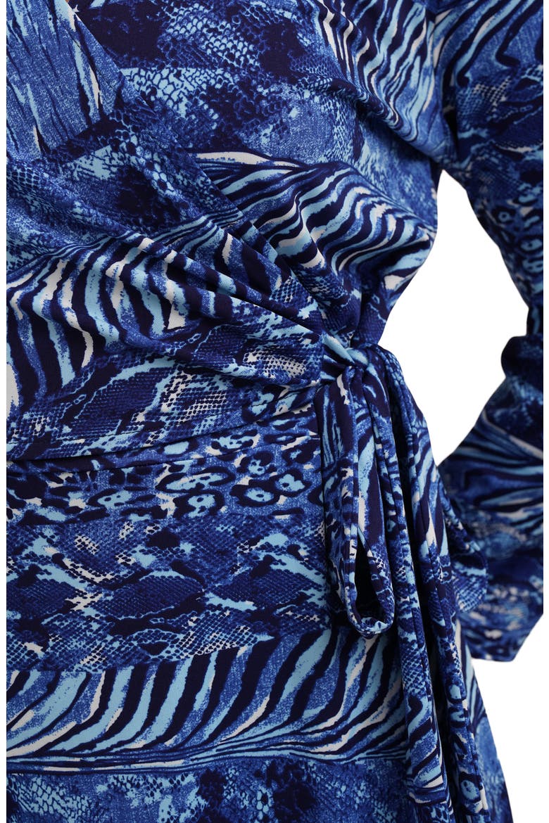Print Wrap Dress, Alternate, color, CLARE