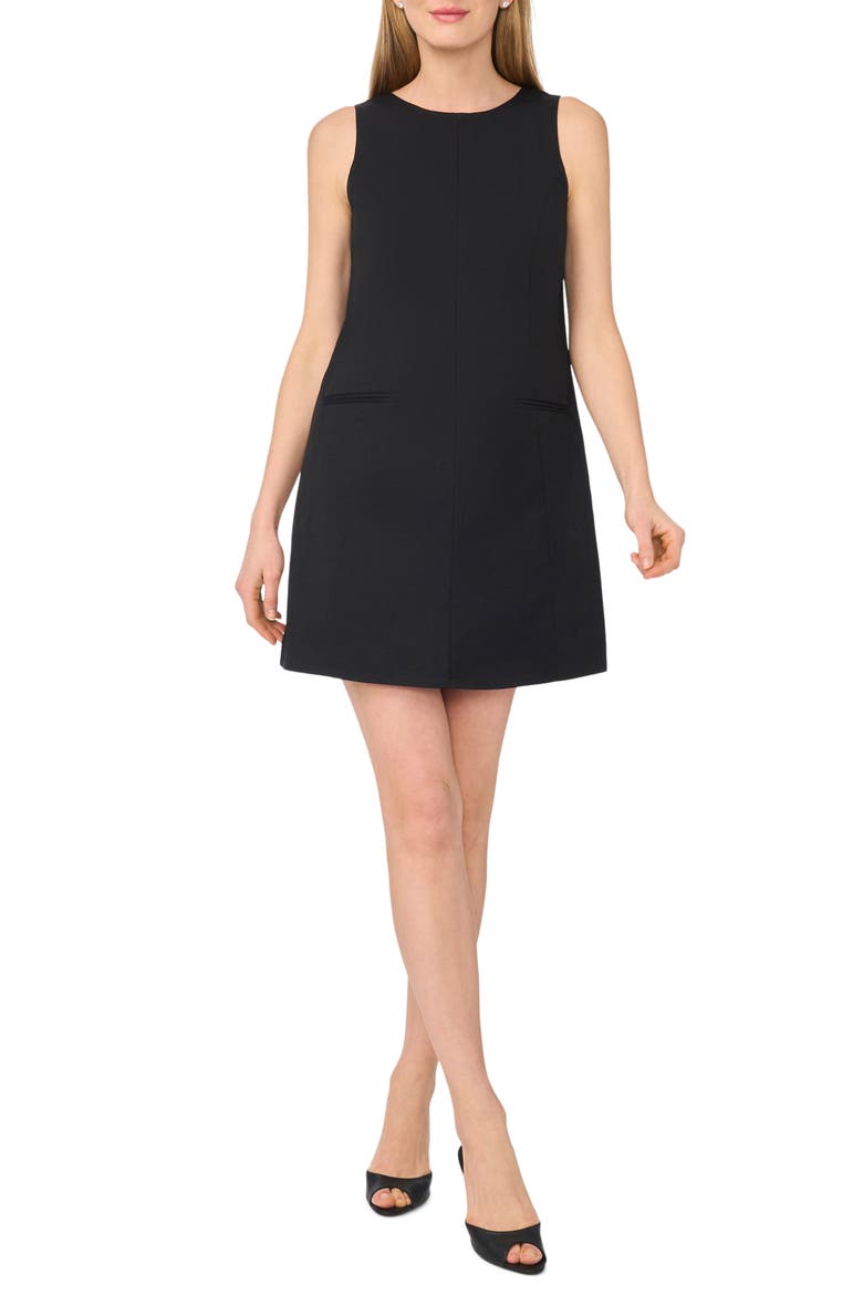 Sleeveless Cotton Blend Sheath Dress, Main, color, RICH BLACK