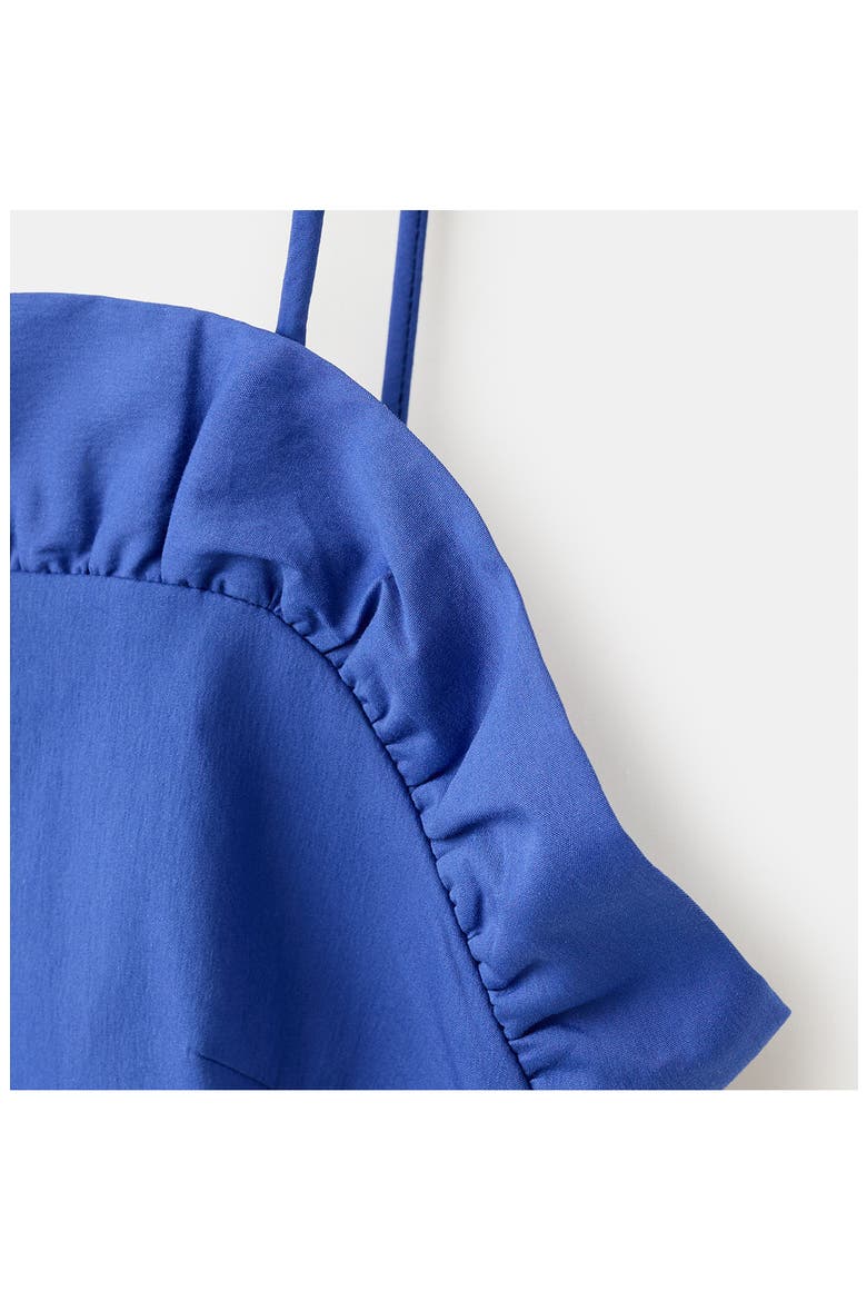 Starring Hailey Bieber Frill Detail Cotton Blend Crop Top, Alternate, color, BLUE