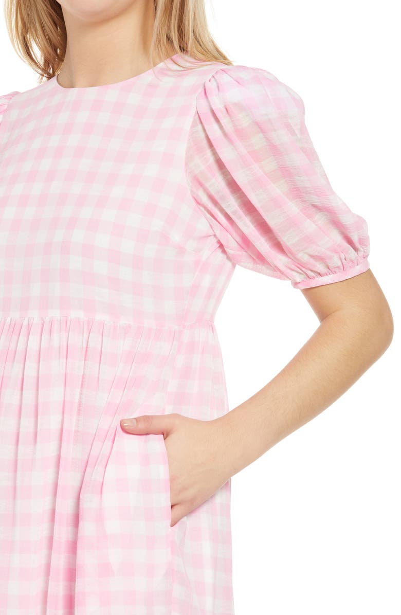 English Factory Gingham Print Midi Dress, Alternate, color, 
