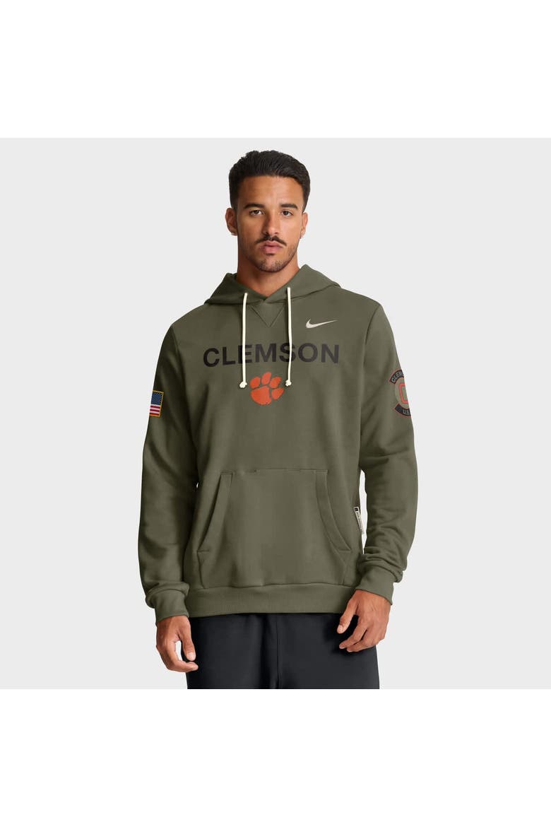 Men's Nike Olive Clemson Tigers 2025 Military Appreciation Performance Pullover Hoodie, Alternate, color, Olive