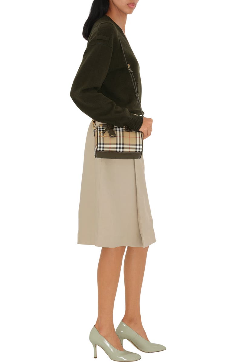 Burberry Mini Check Bowling Bag, Alternate, color,