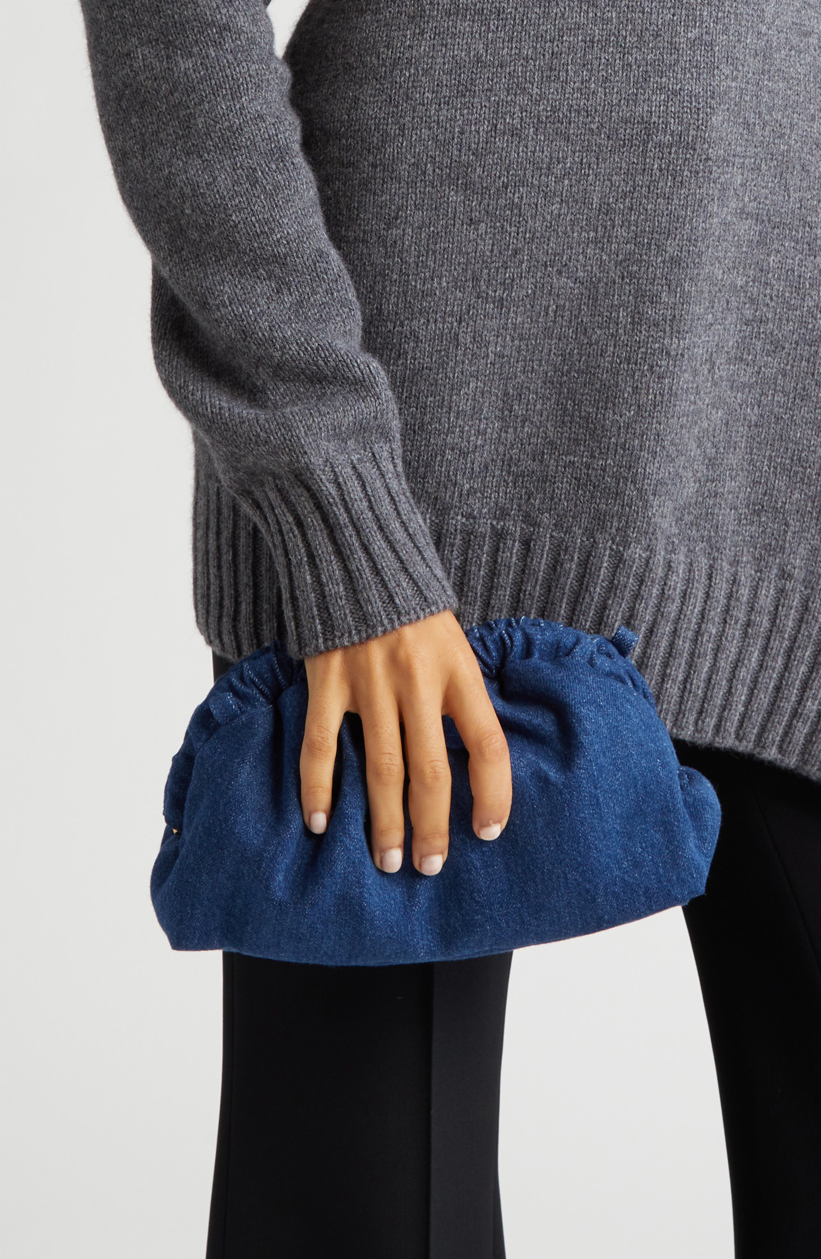 Mansur Gavriel Mini Cloud Leather Clutch, Alternate, color, 