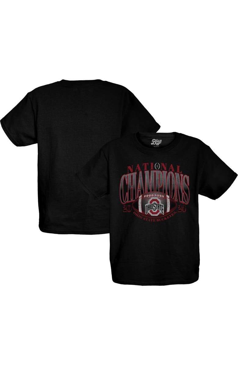 BLUE 84 Youth Blue 84 Black Ohio State Buckeyes College Football Playoff 2024 National Champions Ace Slot T-Shirt, Main, color, 