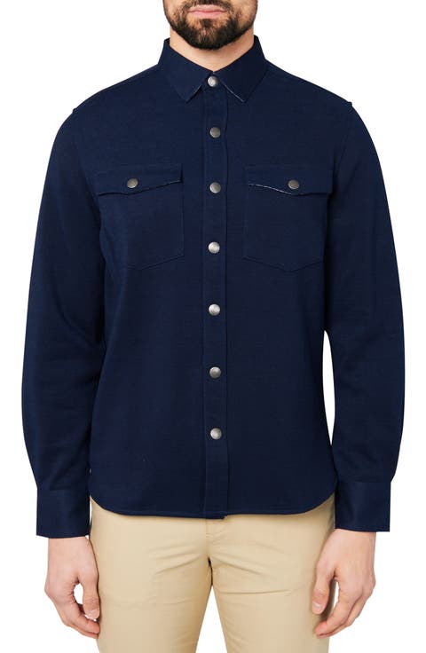 Solid Waffle Knit Shirt Jacket