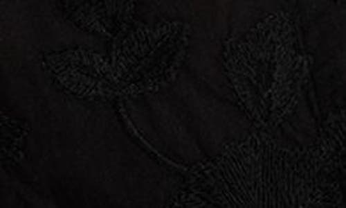 Shop Vitamin A ® Floral Broderie Crop Cover-up Shirt In Black