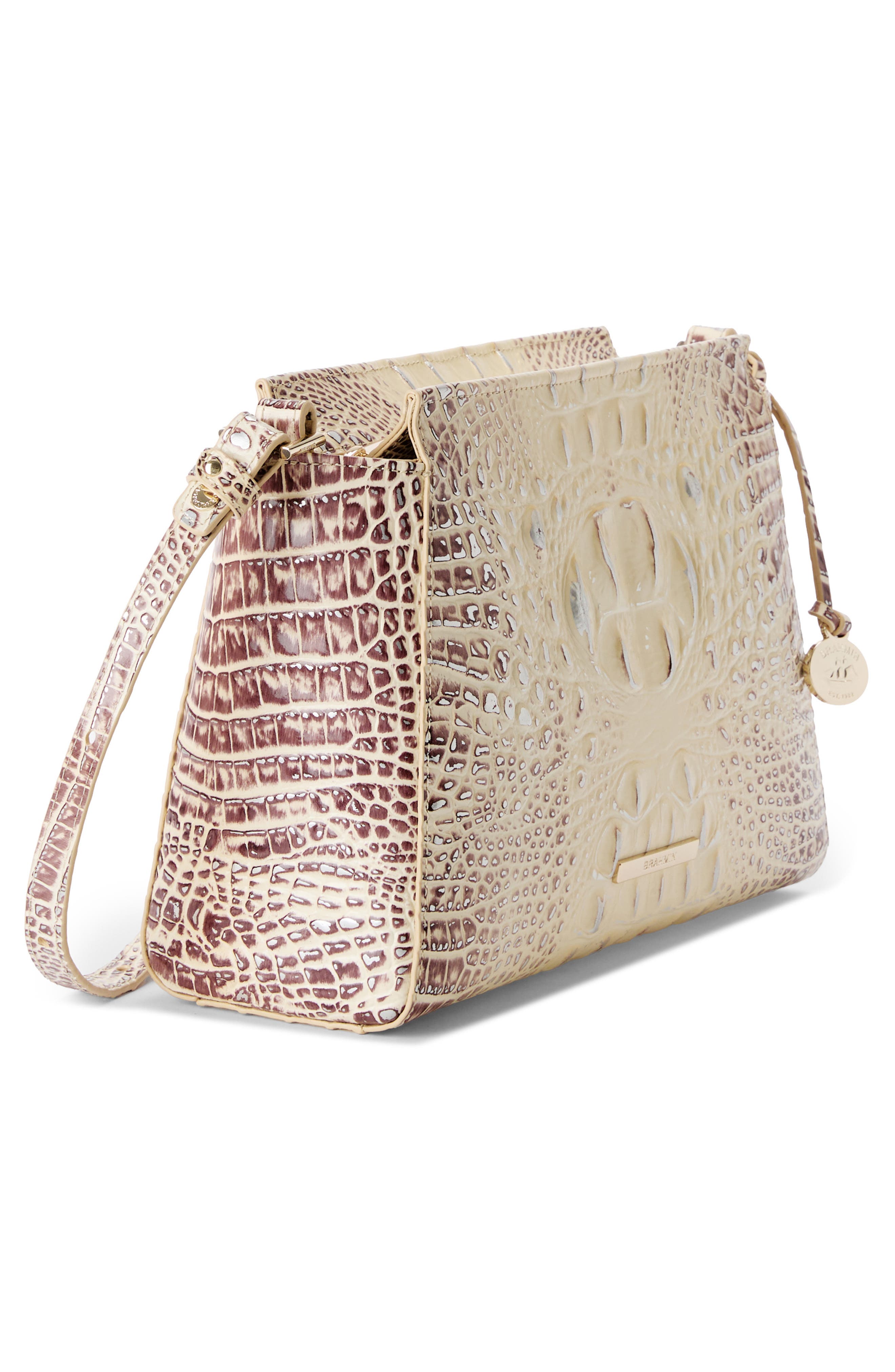 Hillary Croc Embossed Leather Crossbody Bag, Alternate, color, GINGER