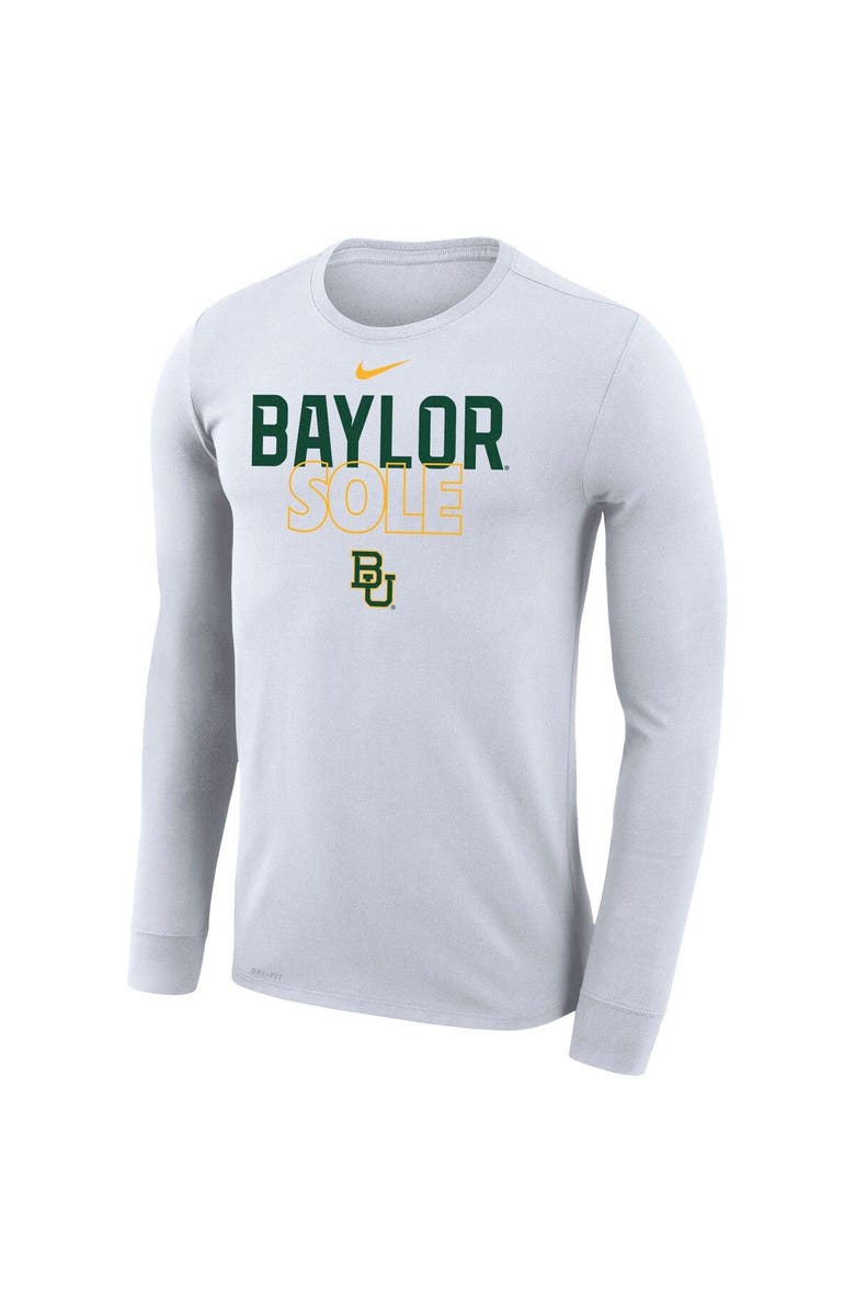 Nike White Baylor Bears 2023 On Court Bench Long Sleeve T-Shirt, Alternate, color,