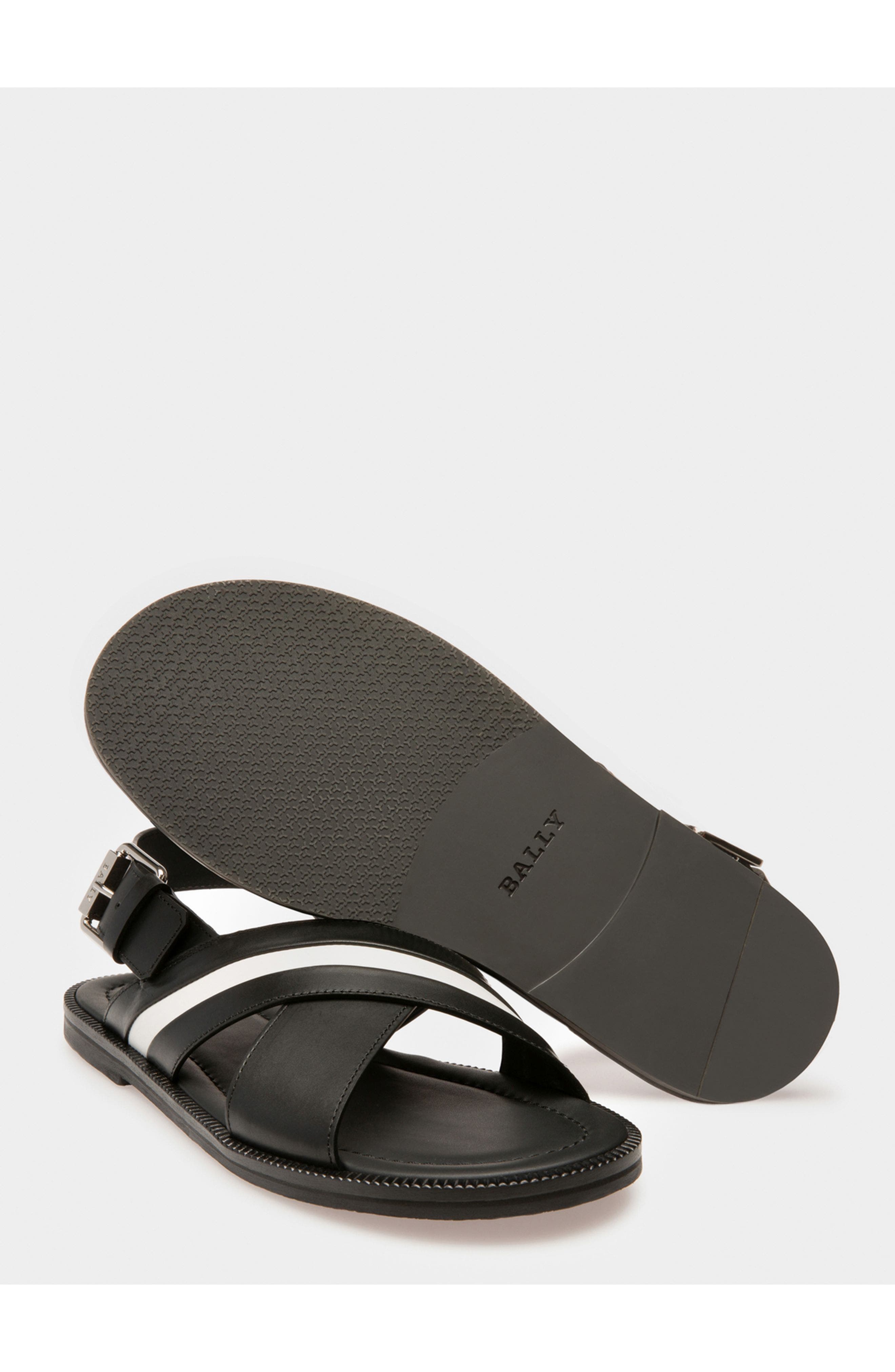 Bally Jamilo Leather Sandals, Alternate, color, Black