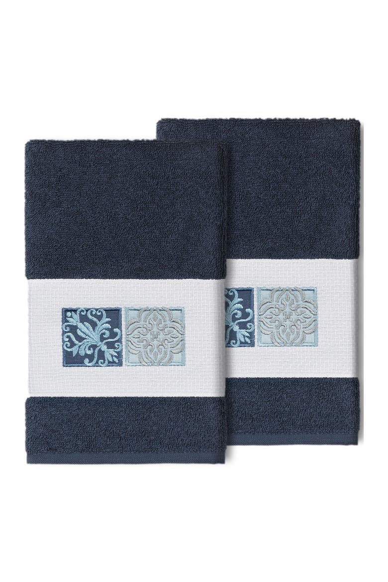 Vivian Embellished Hand Towel - Set of 2 - Midnight Blue, Main, color, MIDNIGHT BLUE
