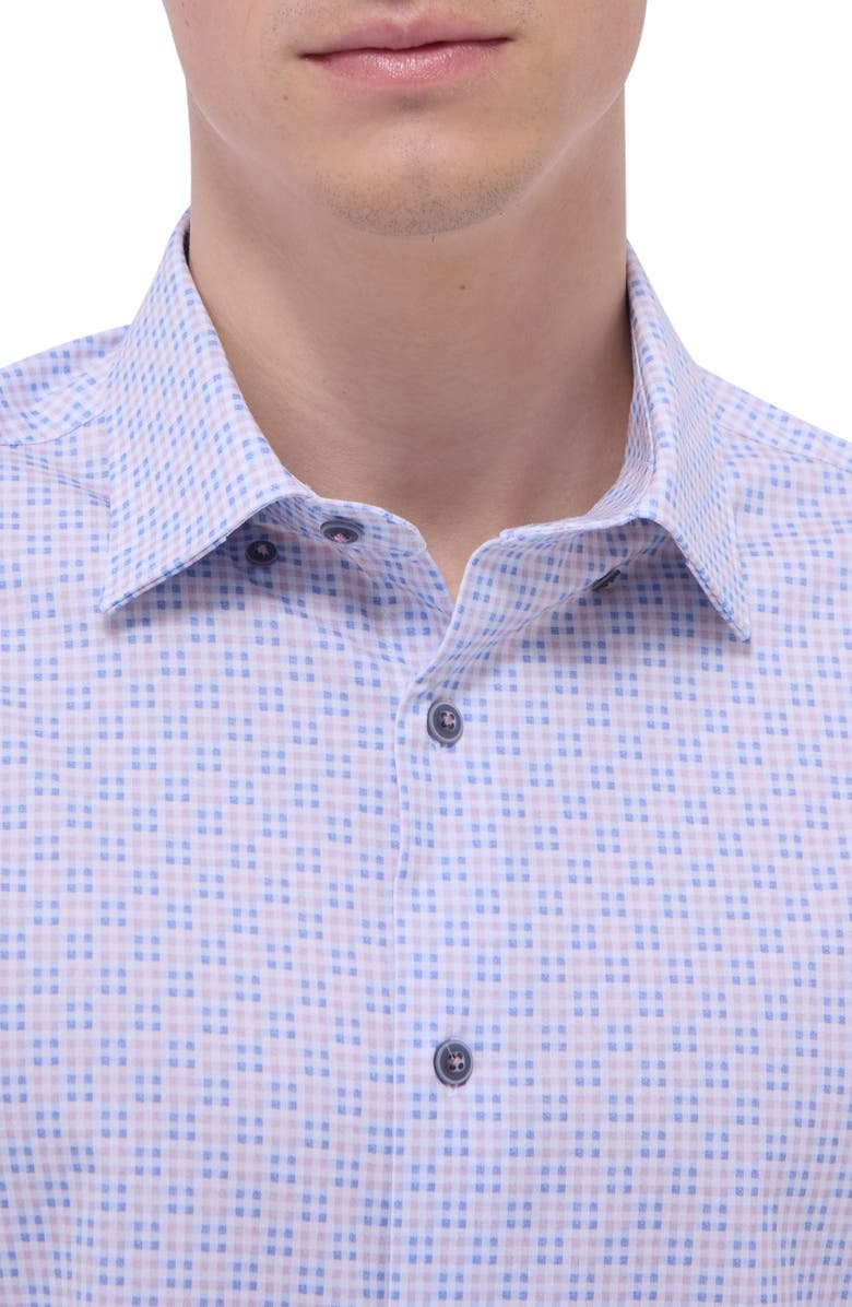 Bugatchi Jules OoohCotton<sup>®</sup> Grid Button-Up Shirt, Alternate, color, Dusty Pink