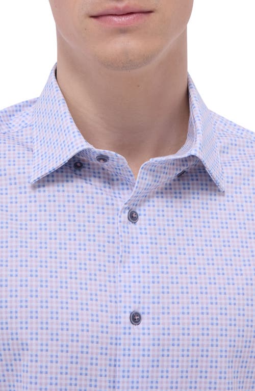 Bugatchi Jules Ooohcotton® Grid Button-up Shirt In Blue
