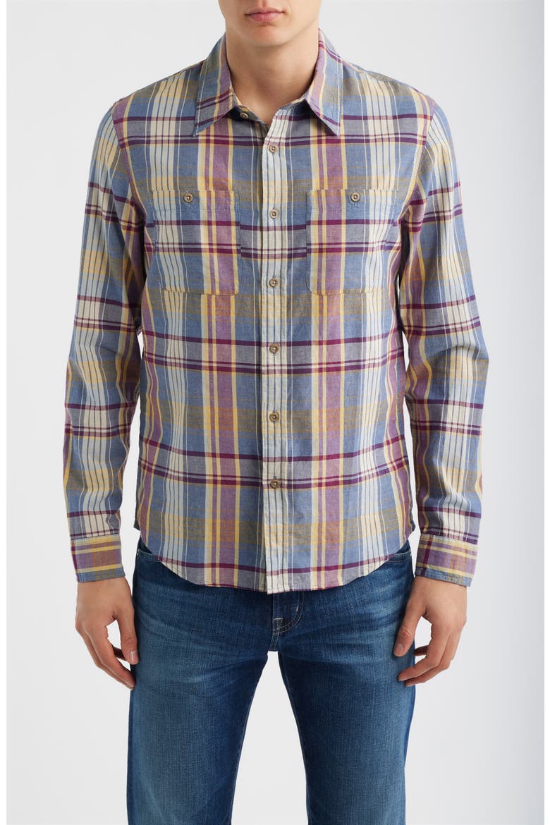Wayne Plaid Button-Up Work Shirt, Main, color, BLUE MULTI