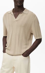 MANGO Rib Johnny Collar Polo