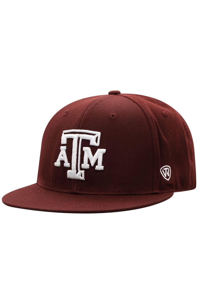 TOP OF THE WORLD Men's Top of the World Maroon Texas A&M Aggies Team Color Fitted Hat, Main, color,