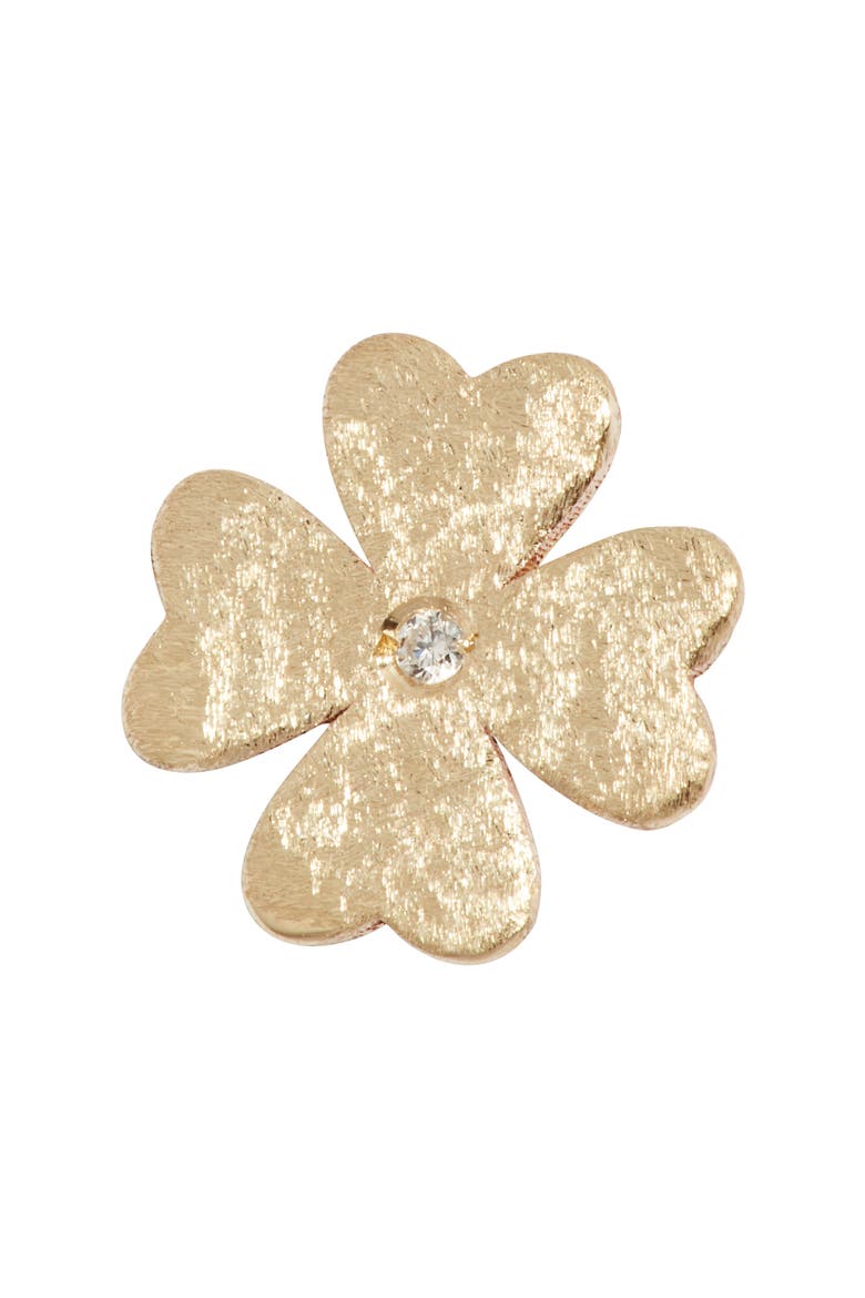 Diamond Flower Stud Earrings, Alternate, color, YELLOW GOLD
