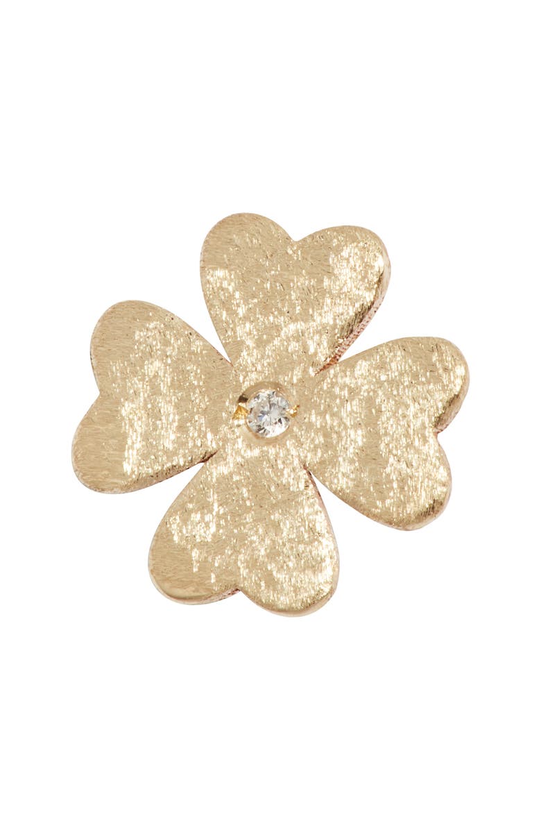 Meira T Diamond Flower Stud Earrings, Alternate, color, Yellow Gold