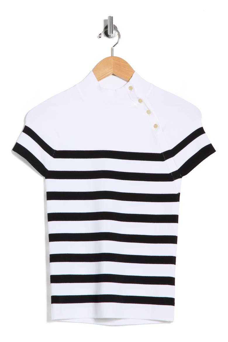 Stripe Raglan Sleeve Knit Top, Alternate, color, SKY WHITE/ NOIR