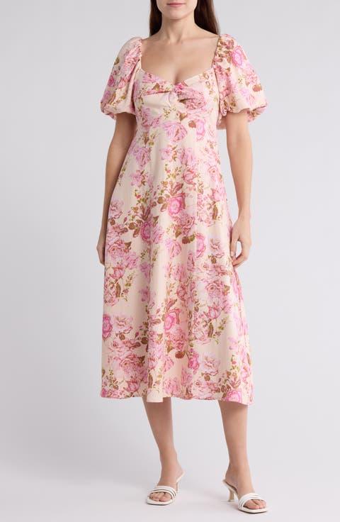 Twist Bodice Midi Dress