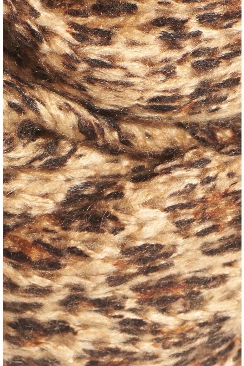 Leopard Knit Infinity Scarf, Alternate, color, BROWN